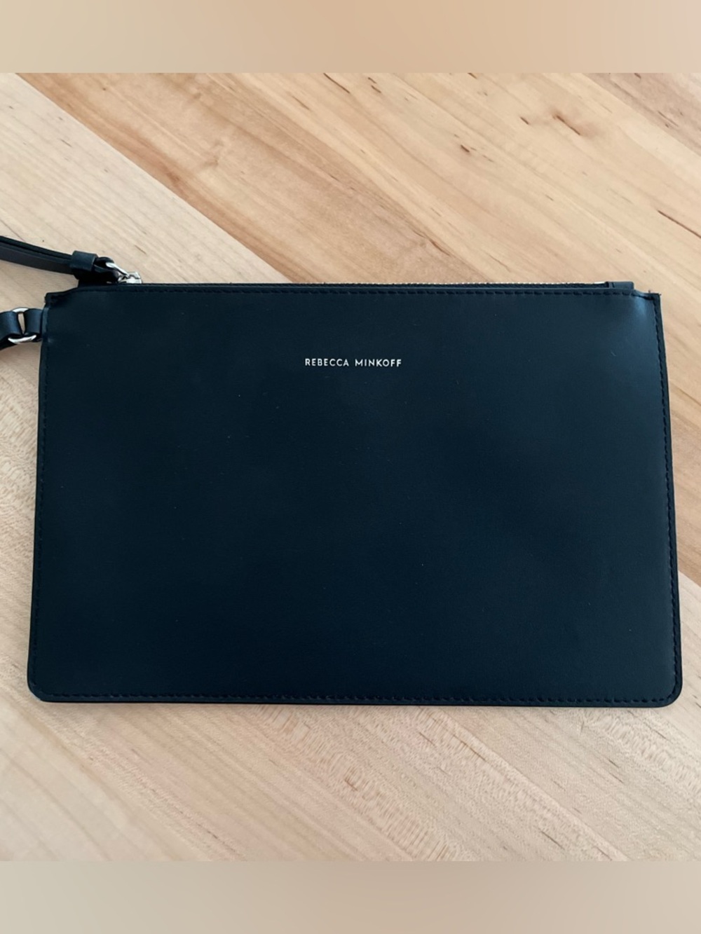 Rebecca Minkoff Black Leather Wristlet Pouch